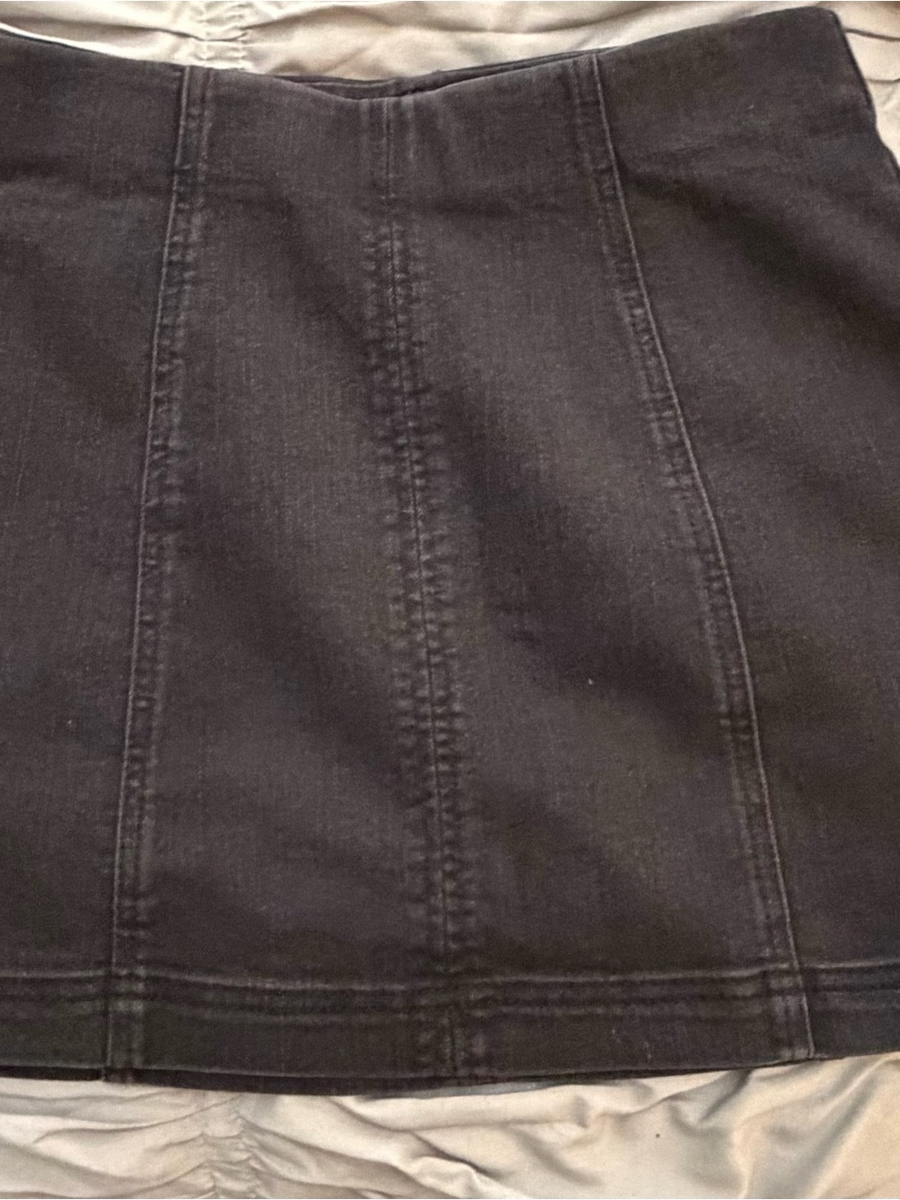 Black Denim Mini Skirt